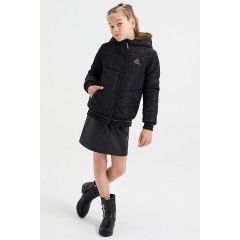 WE Fashion Madchen-Wendejacke mit Kapuze und Kunstfell Blazer fur Madchen Двусторонняя куртка для девочки с капюшоном и блейзер из искусственного меха для девочки