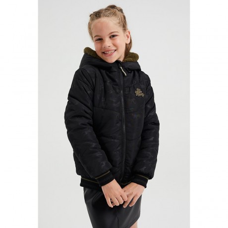 WE Fashion Madchen-Wendejacke mit Kapuze und Kunstfell Blazer fur Madchen Двусторонняя куртка для девочки с капюшоном и блейзер из искусственного меха для девочки