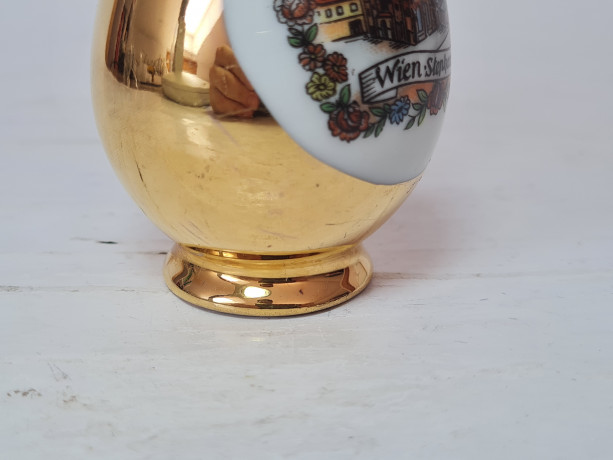 Ваза-кувшин винтажная Im Stil Eigl Austria с изображением Собора Святого Стефана (Вена), малая, фарфор, Австрия, 1970-80гг.