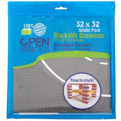 Open Bricks stapelbare Strassenplatte Platte 32x32 Noppen grau Kurve штабелируемая дорожная плита 32x32 ручки серая кривая