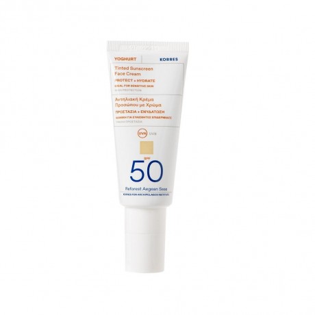 KORRES YOGHURT Getontes Sonnencreme-Gel fur das Gesicht SPF50  ЙОГУРТ Тональный солнцезащитный гель для лица SPF50