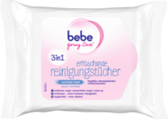 bebe Young Care Очищающие салфетки для лица освежающие 3в1, 25 шт