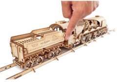 UGEARS Modellbausatz V-EXPRESS DAMPFLOKOMOTIVE mit TENDER Модельный комплект ПАРОВОЗ ЭКСПРЕСС V-EXPRESS с ТЕНДЕРОМ