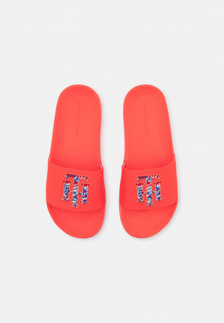 Tommy Hilfiger LOGO POOL SLIDE Mules hawaiian coral ШЛЕПКИ С ЛОГОТИПОМ Мюли гавайский коралл