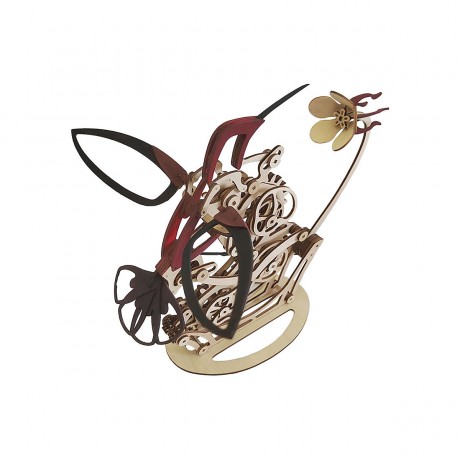 Hocan Holzernes 3D-Puzzle Lernspielzeug Mechanischer Kolibri Деревянная 3D-головоломка Образовательная игрушка Механический колибри