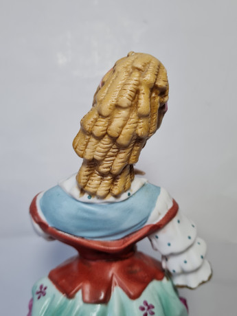 Статуэтка фарфоровая винтажная "Девушка с розой", 31 x 11 см, Германия, 1960-70гг.