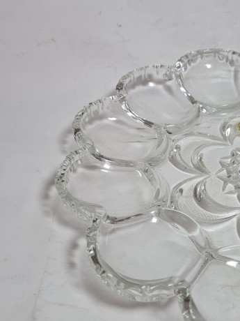 Блюдо винтажное Walther Glas в виде цветка, стекло, заводская упаковка, 25 x 3,5 см, Германия, 1960-70гг.