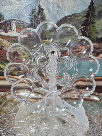 Блюдо винтажное Walther Glas в виде цветка, стекло, заводская упаковка, 25 x 3,5 см, Германия, 1960-70гг.