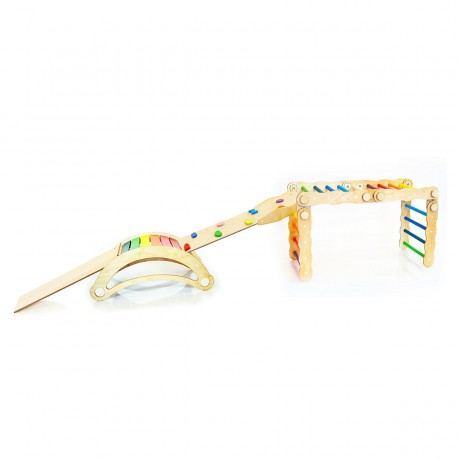 Woodwork for Kids 9 in 1 wandelbares Kletterdreieck mit Rutsch- und Kletterbrett nach Pikler Art Трансформируемый треугольник для скалолазания 9 в 1 с горкой и доской для скалолазания в стиле Пиклер