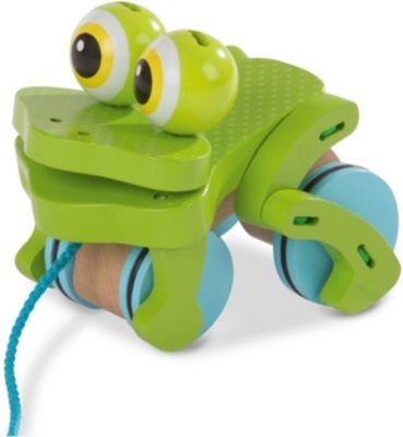 Melissa Doug Ziehspielzeug Frohlicher Frosch aus Holz Игрушка-тягач Happy Frog из дерева