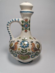 Кувшин винтажный Ulmer Keramik с цветами и птицами, керамика,  25 см, Германия, 1959 год.