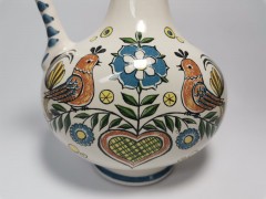 Кувшин винтажный Ulmer Keramik с цветами и птицами, керамика,  25 см, Германия, 1959 год.