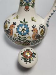 Кувшин винтажный Ulmer Keramik с цветами и птицами, керамика,  25 см, Германия, 1959 год.