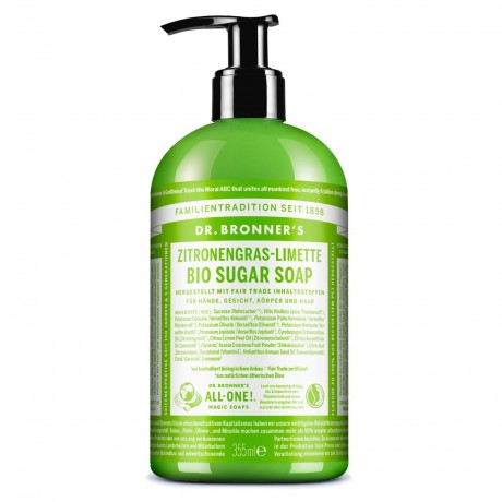 Dr. Bronner's Zitronengras-Limette Bio Sugar Soap  Органическое сахарное мыло с лемонграссом и лаймом