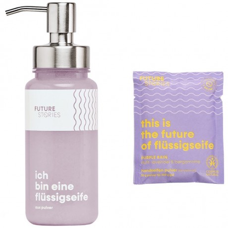 FUTURE STORIES Starterset Flussigseife Pulver Lavendel & Bergamotte inkl. Pumpspender  Стартовый набор жидкого мыла лаванда и бергамот, включая дозатор-помпу