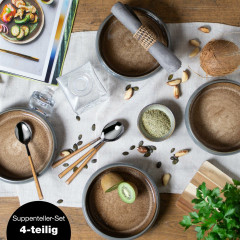 Moritz &amp; Moritz Moritz &amp; Moritz Suppenteller 4-tlg. Reaktiv  grau Суповые тарелки Moritz &amp;amp; Moritz 4 шт. Реактивный