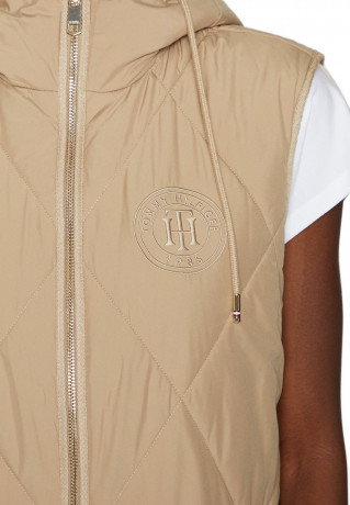 Tommy Hilfiger SORONA LONG VEST Waistcoat beige SORONA LONG VEST Жилет на талии бежевый