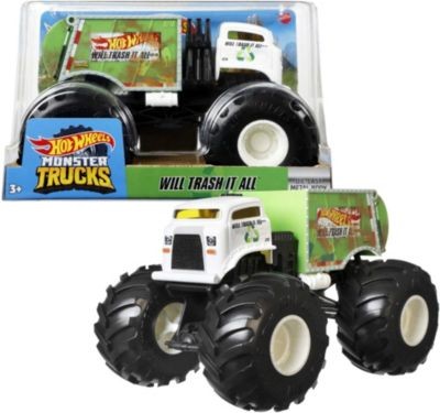 Mattel Hot Wheels Monster Trucks 1:24 Die-Cast Will Trash It All Hot Wheels Monster Trucks 1:24 Литой под давлением уничтожит все