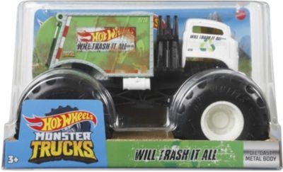 Mattel Hot Wheels Monster Trucks 1:24 Die-Cast Will Trash It All Hot Wheels Monster Trucks 1:24 Литой под давлением уничтожит все