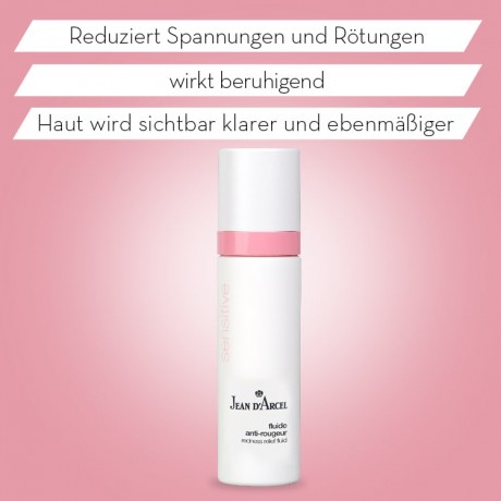 JEAN D'ARCEL fluide anti-rougeur SENSITIVE 24h Intensivpflege beruhigt gestresste und gerotete Haut  Fluide anti-rougeur SENSITIVE 24-часовой интенсивный уход успокаивает раздраженную и покрасневшую кожу