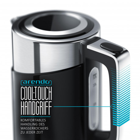 Arendo Arendo Wasserkocher, 1,7 l, 3000 W, Edelstahl, Schnellkoch Funktion, Temperatureinstellung 70° C 100° C  Чайник Arendo, 1,7 л, 3000 Вт, нержавеющая сталь, функция быстрого закипания, регулировка температуры 70°С 100°С