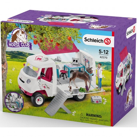 Schleich Schleich Horse Club Bundle: 42593 Wohnwagen fur geheime Club-Treffen + 42370 Mobile Tierarztin mit Hannoveraner Fohlen Комплект Schleich Horse Club: 42593 каравана для секретных встреч клуба + 42370 мобильный ветеринар с ганноверским жеребенком