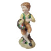 Статуэтка винтажная Goebel "Мальчик в яркой одежде с корзиной цветов", фарфор, 15 x 7см, Германия, 1960-70гг.