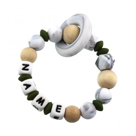 elefantasie Beissring Marmor personalisiert mit Namen Персонализированный мраморный прорезыватель с именем