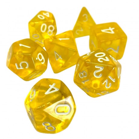 dice4friends 7-tlg. RPG Wurfelset Transparent: Yellow 7 шт. RPG Dice Set Прозрачный: Желтый
