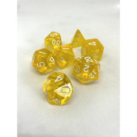 dice4friends 7-tlg. RPG Wurfelset Transparent: Yellow 7 шт. RPG Dice Set Прозрачный: Желтый
