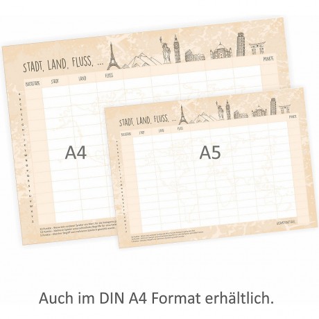 nikima Papeterie A5 Spielblock Stadt Land Fluss Reisespiel Reisespiele Papeterie A5 Pad город загородная игра путешествия по реке игры путешествия