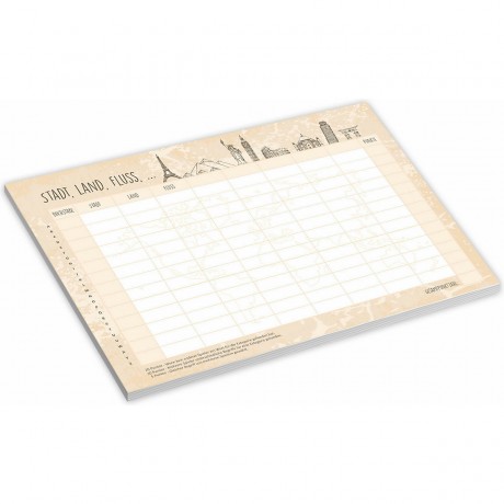 nikima Papeterie A5 Spielblock Stadt Land Fluss Reisespiel Reisespiele Papeterie A5 Pad город загородная игра путешествия по реке игры путешествия