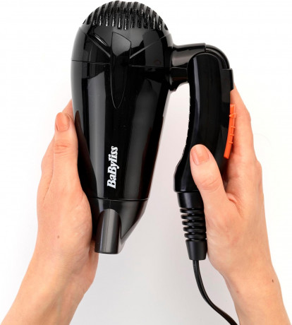 BaByliss Travel dry 2000 Фен  дорожный для путешестий, черный, складной, 2000вт, 300г