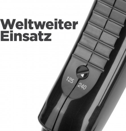 BaByliss Travel dry 2000 Фен  дорожный для путешестий, черный, складной, 2000вт, 300г