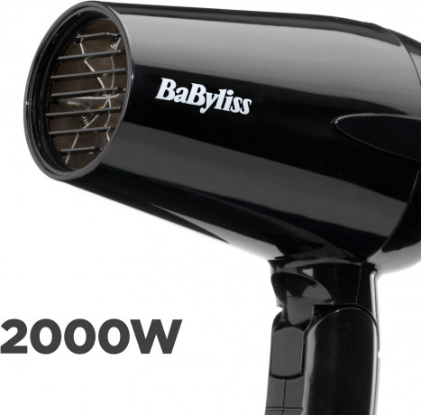 BaByliss Travel dry 2000 Фен  дорожный для путешестий, черный, складной, 2000вт, 300г