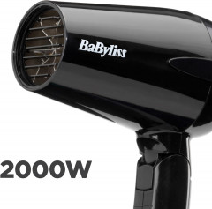 BaByliss Travel dry 2000 Фен дорожный для путешестий, черный, складной, 2000вт, 300г