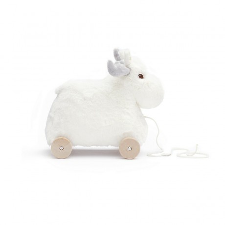 Kids Concept Nachziehtier Elch Edvin weiss Nachziehspielzeug Потяните за игрушечного лося