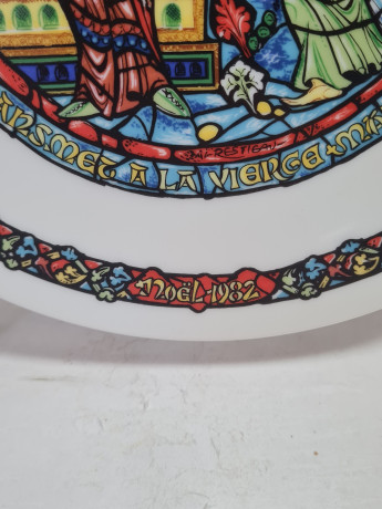 Тарелка декоративная винтажная Limoges "Благовещение", №AS 288, в заводской упаковке, сертификат, фарфор, 21 см, Франция, 1960-70гг.