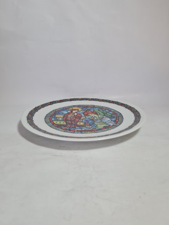 Тарелка декоративная винтажная Limoges "Благовещение", №AS 288, в заводской упаковке, сертификат, фарфор, 21 см, Франция, 1960-70гг.