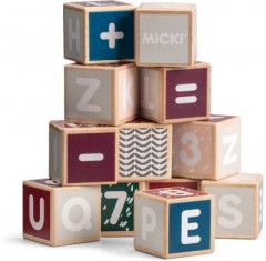 Micki Senses Holzwurfel-Buchstabenbausteine Деревянные кубики для букв Senses