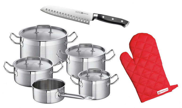 Schulte-Ufer Schulte-Ufer Topfset 7-tlg. PROFI LINE silber Набор горшков Schulte-Ufer из 7 предметов. ПРОФЕССИОНАЛЬНАЯ ЛИНИЯ