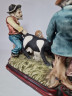 Статуэтка с 2-мя мужчинами и женщиной в яркой одежде с коровой "Дойка", 21см x 29см, Германия, 1960-70гг.