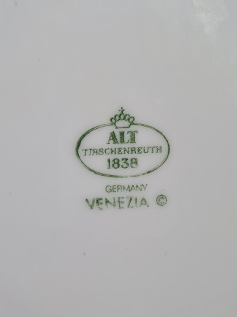 Набор для чая винтажный ALT Tirschenreuther / Venezia, 2 кружки и тарелка, фарфор, Германия, 1980-90гг.