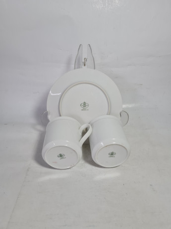 Набор для чая винтажный ALT Tirschenreuther / Venezia, 2 кружки и тарелка, фарфор, Германия, 1980-90гг.