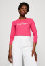 Tommy Hilfiger SLIM SIGNATURE 3/4 Long sleeved top bright cerise pink SLIM SIGNATURE 3/4 Топ с длинными рукавами ярко-вишнево-розовый
