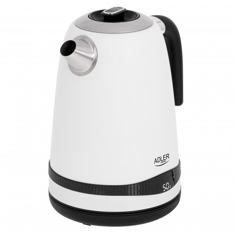 JUNG JUNG Wasserkocher ADLER AD1295W Wasserkocher mit Temperatureinstellung Digital Kettle, 1.7 l, 2200 W, Edelstahl LCD Display 360° Basis, Wasserkessel Wasser kochen Kettle  Чайник JUNG Чайник ADLER AD1295W с регулировкой температуры, цифровой чайник, 1