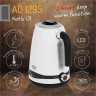 JUNG JUNG Wasserkocher ADLER AD1295W Wasserkocher mit Temperatureinstellung Digital Kettle, 1.7 l, 2200 W, Edelstahl LCD Display 360° Basis, Wasserkessel Wasser kochen Kettle  Чайник JUNG Чайник ADLER AD1295W с регулировкой температуры, цифровой чайник, 1