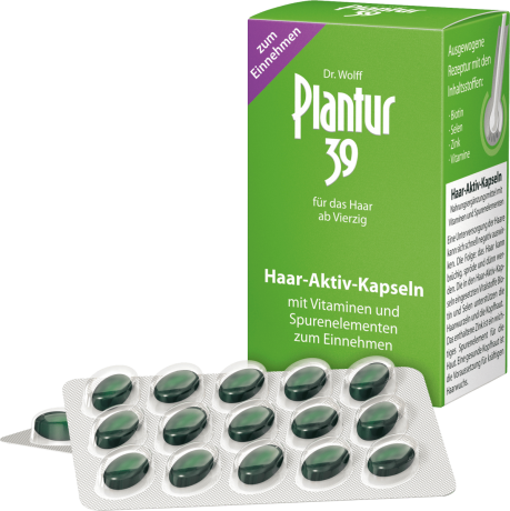Plantur 39 Haar Aktiv Kapseln  Активные капсулы для сильного роста и упругости волос в период менопаузы, 60 шт