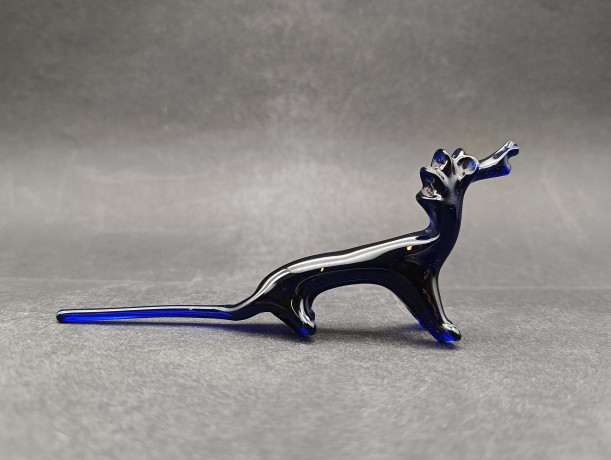 Статуэтки винтажные Murano Glas "Три диковинных зверя", синее стекло, Италия, 1960-70гг.