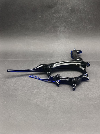 Статуэтки винтажные Murano Glas "Три диковинных зверя", синее стекло, Италия, 1960-70гг.